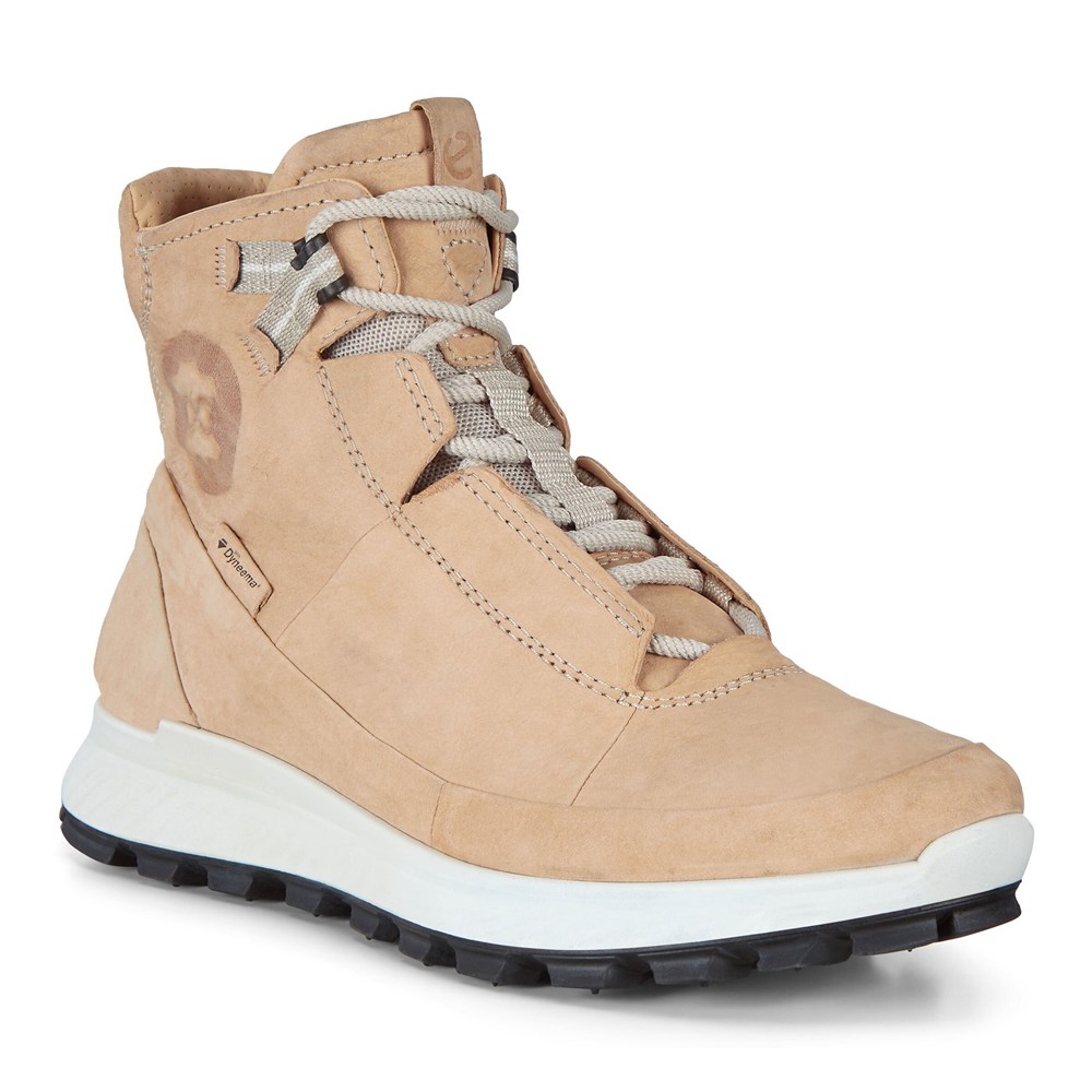 ECCO Womens Hiking Shoes Beige - Exostrike Mid Boot - LQI-572036